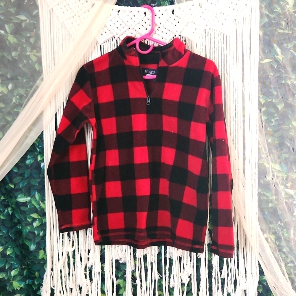NEW Children's Place Buffalo Plaid Fleece Zip Up